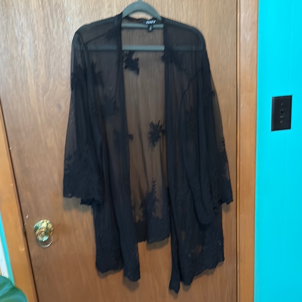 Sheer Black Kimono Cardigan Torrid size 3